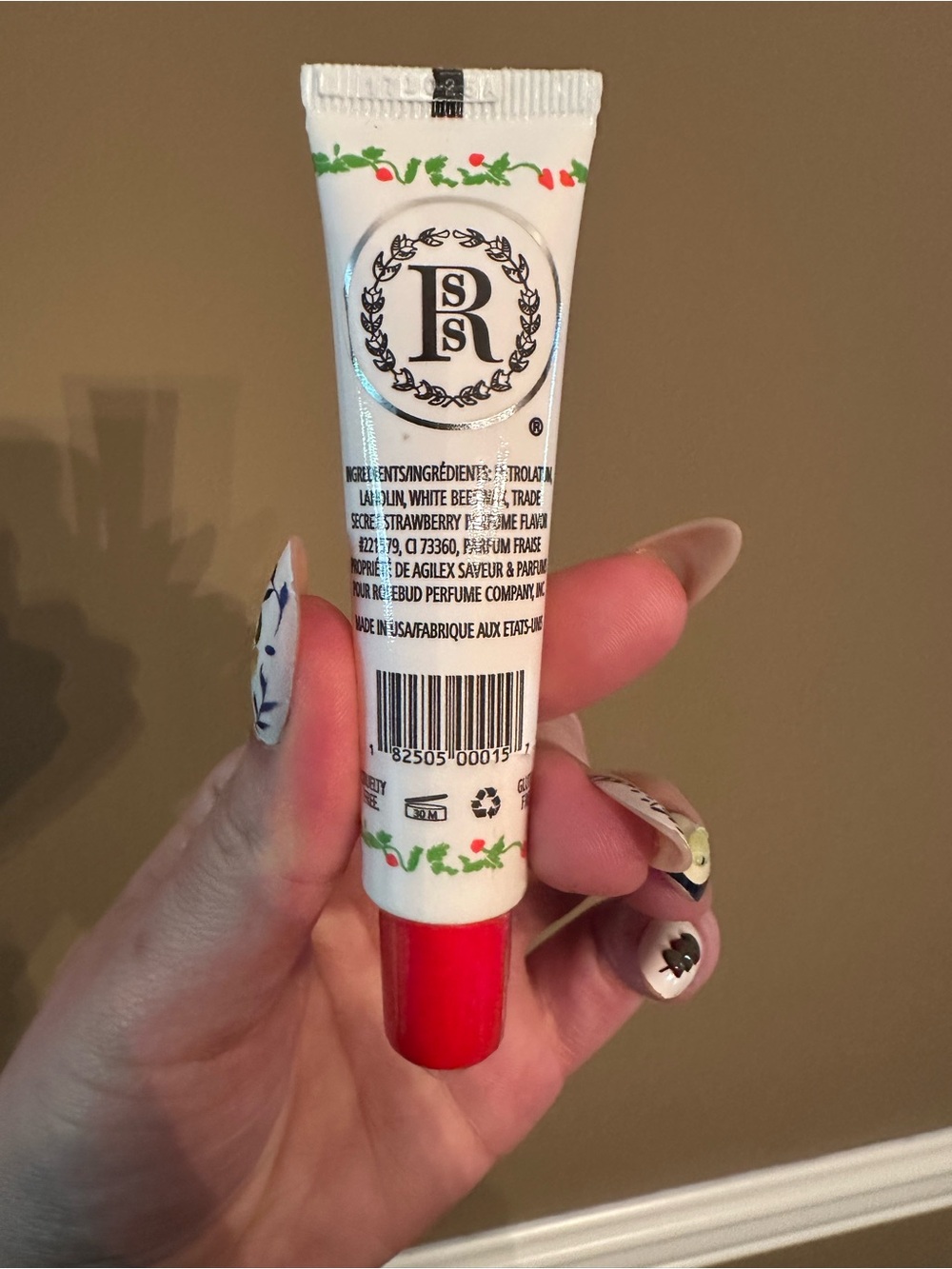 Smith's Strawberry Lip Balm & Gloss - White Tube with Red Cap - Picture 4 of 4
